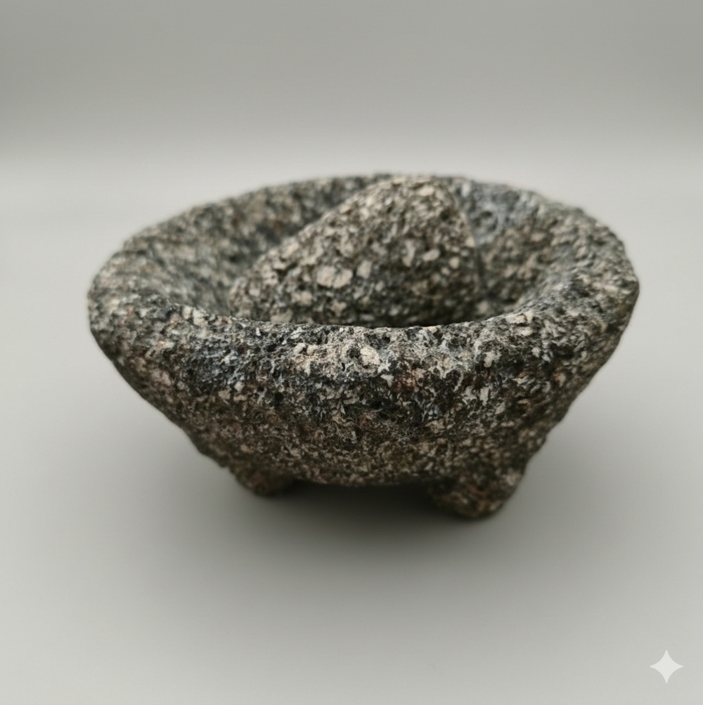 Unbranded Mini Volcanic Rock Molcajete Mortar & Pestle Set Hand Carved 11cm 4.5" - Picture 10 of 10
